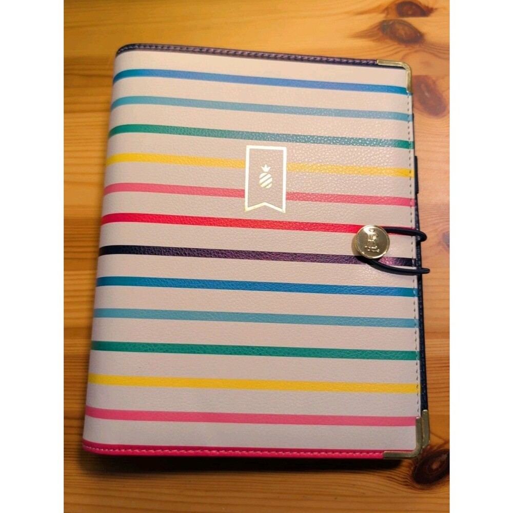 At-A-Glance Emily Ley Simplified Planner Organizer Rainbow Striped 7-Ring Binder